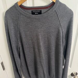 Banana Republic Italian  Merino Wool Gray Men's Sweater - Medium Tall